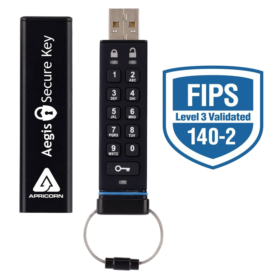 Grønland skab mesh Apricorn Aegis Secure Key 3 NX - USB 3.0 Flash Drive encrypted usb storage  drive drives